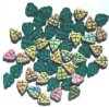 50 10x8mm Matte Emerald AB Leaf Beads